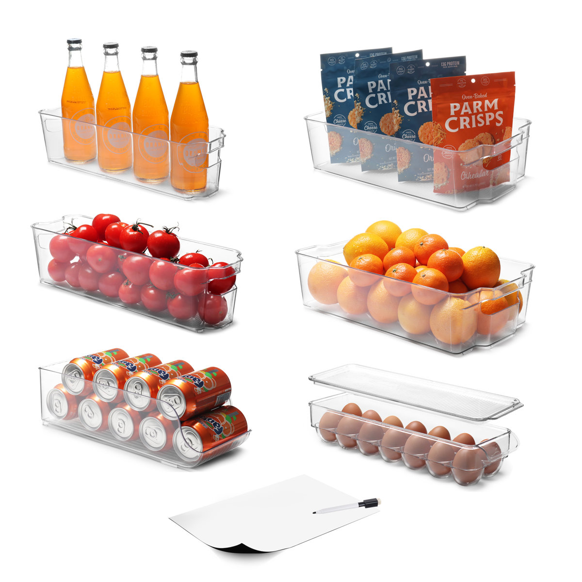 Lamar Acrylic Fridge Bins Food Storage Containers (Set of 9)